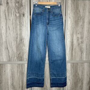Current Elliott Wide Leg Jeans Size 27 High Waist Navigator Doheny Blue